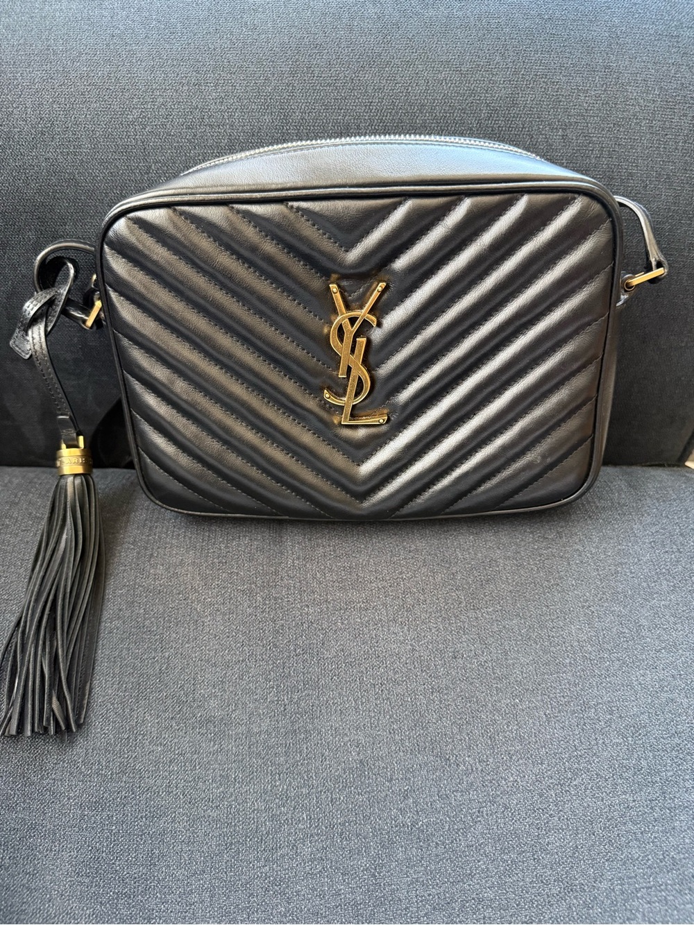 Lou Medium YSL Camera Bag in quilted leather